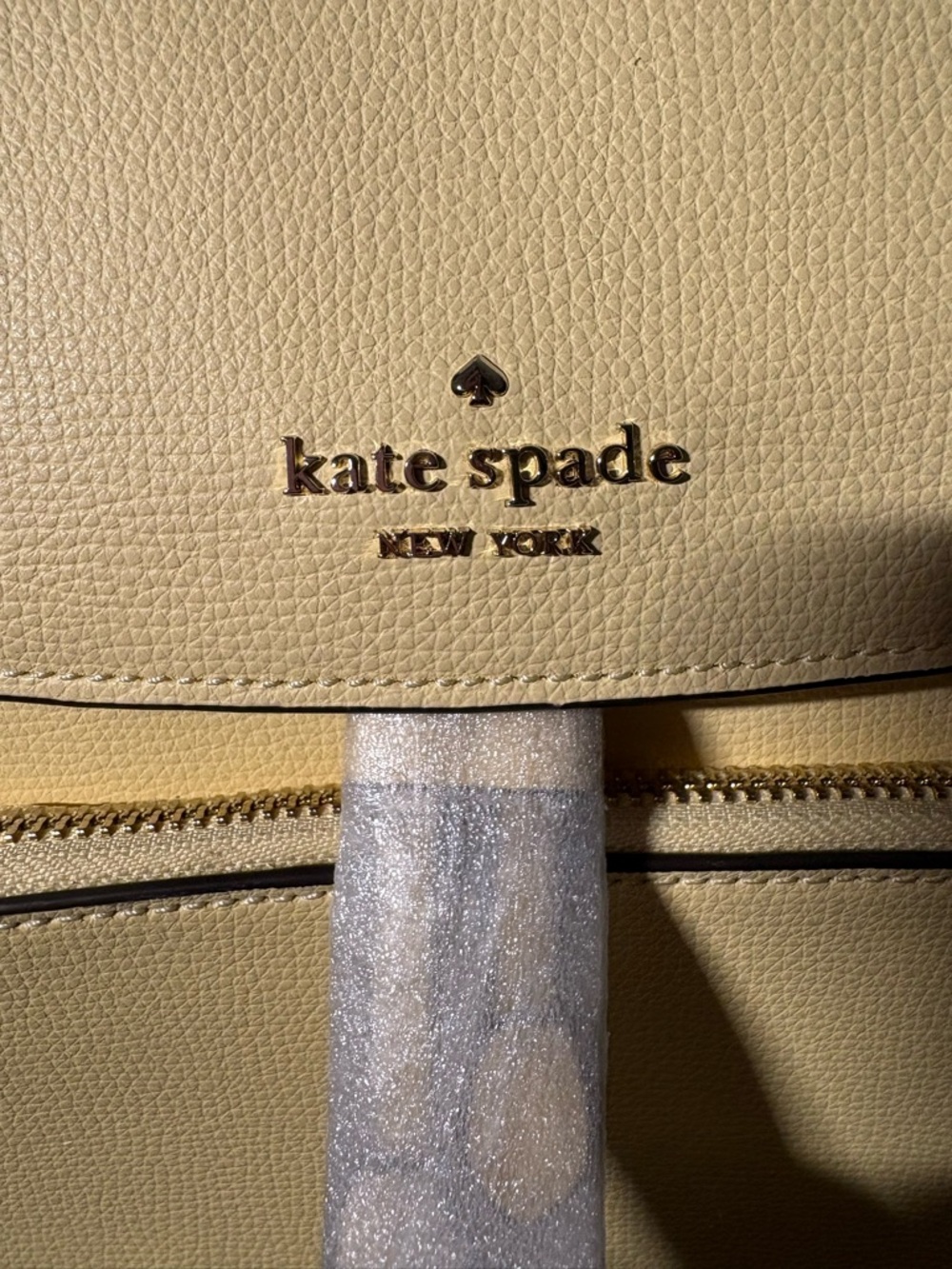 kate spade pale yellow pebble leather backpack - Picture 2 of 9